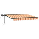 vidaXL Ručný rám markízy s LED Žltá, Oranžová, Antracitová 2,5 x 2 m – Obrázok 2