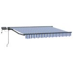 vidaXL Ručný rám markízy s LED Modrá, Biela, Antracitová 3 x 2 m – Obrázok 2