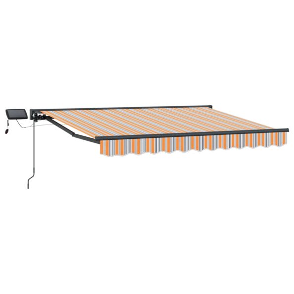vidaXL Ručný rám markízy s LED 3,5 x 2,5 m Polyester s PU povrchom – Obrázok 2