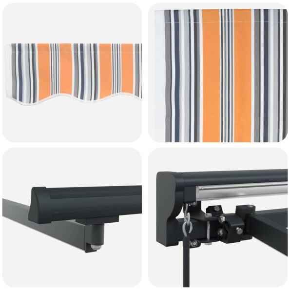 vidaXL Ručný rám markízy s LED 3,5 x 2,5 m Polyester s PU povrchom – Obrázok 9