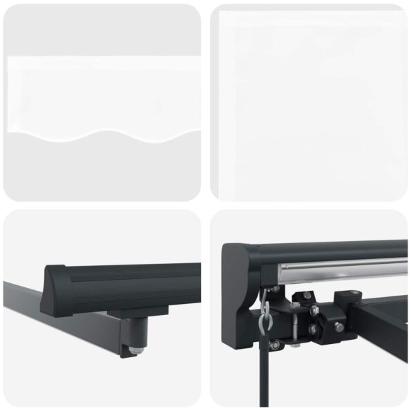 vidaXL Ručný rám markízy s LED Biela a antracitová 4 × 3 m – Obrázok 9