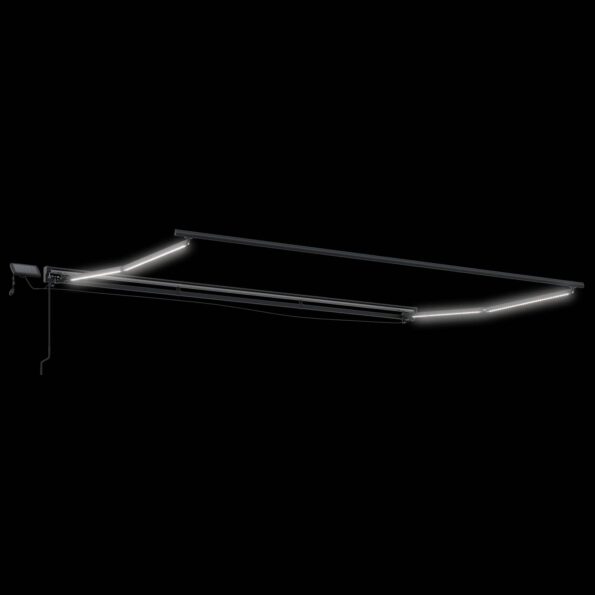 vidaXL Ručný rám markízy s LED 4,5 × 3,5 m Polyester s PU povrchom – Obrázok 6