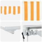 vidaXL Elektrická Retrakovateľná Markíza Žltá a biela 4,5 × 3,5 m – Obrázok 7