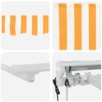vidaXL Elektrická Retrakovateľná Markíza Žltá a biela 5 x 3 m – Obrázok 9