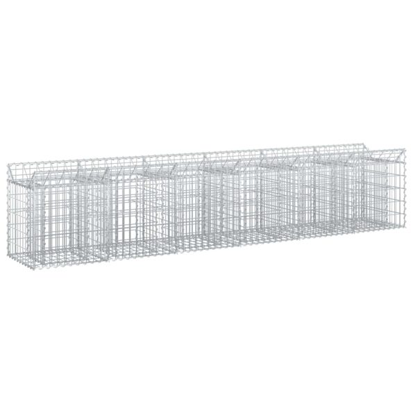 vidaXL Gabiónová vyvýšená posteľ 2 pcs Strieborná – Obrázok 2