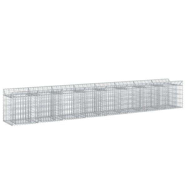 vidaXL Gabiónová vyvýšená posteľ 2 pcs Strieborná – Obrázok 2