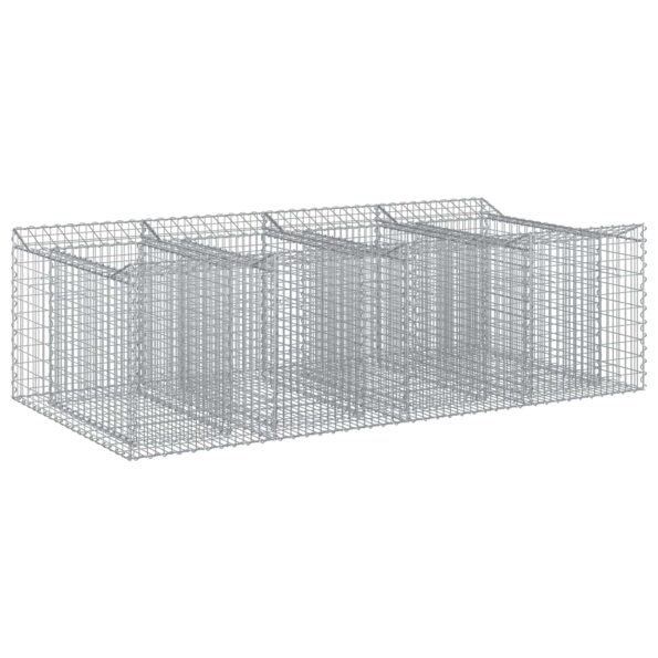 vidaXL Gabiónová vyvýšená posteľ 2 pcs Strieborná – Obrázok 2