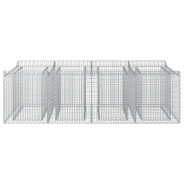 vidaXL Gabiónová vyvýšená posteľ 2 pcs Strieborná – Obrázok 6