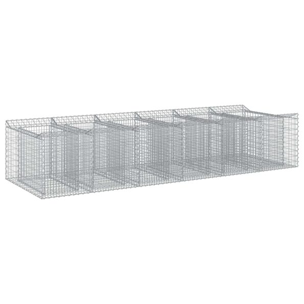 vidaXL Gabiónová vyvýšená posteľ 2 pcs Strieborná – Obrázok 2