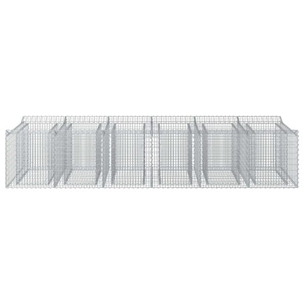 vidaXL Gabiónová vyvýšená posteľ 2 pcs Strieborná – Obrázok 6