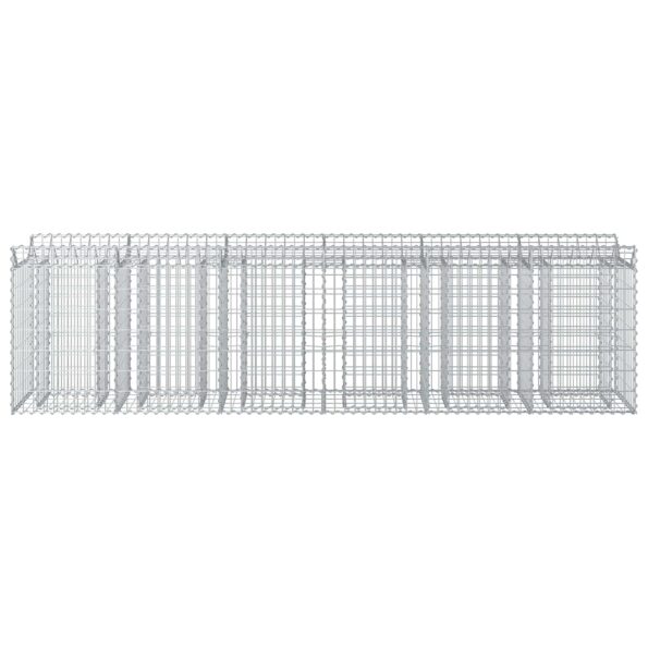 vidaXL Gabiónová vyvýšená posteľ 2 pcs Strieborná – Obrázok 5