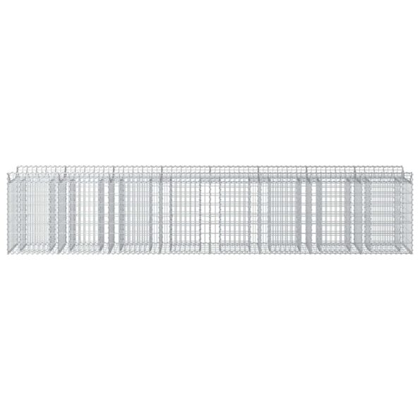 vidaXL Gabiónová vyvýšená posteľ 3 pcs Strieborná – Obrázok 5