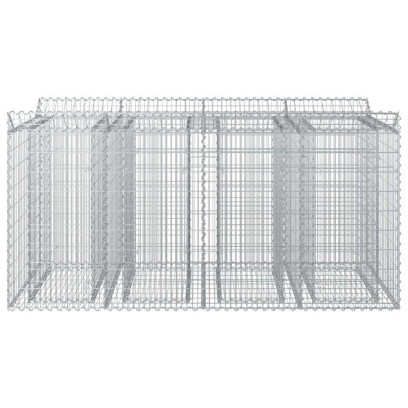 vidaXL Gabiónová vyvýšená posteľ 2 pcs Strieborná – Obrázok 6