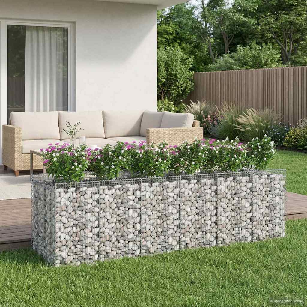 3422227_1.jpg vidaXL Gabiónová vyvýšená posteľ 3 pcs Strieborná – Obrázok 1