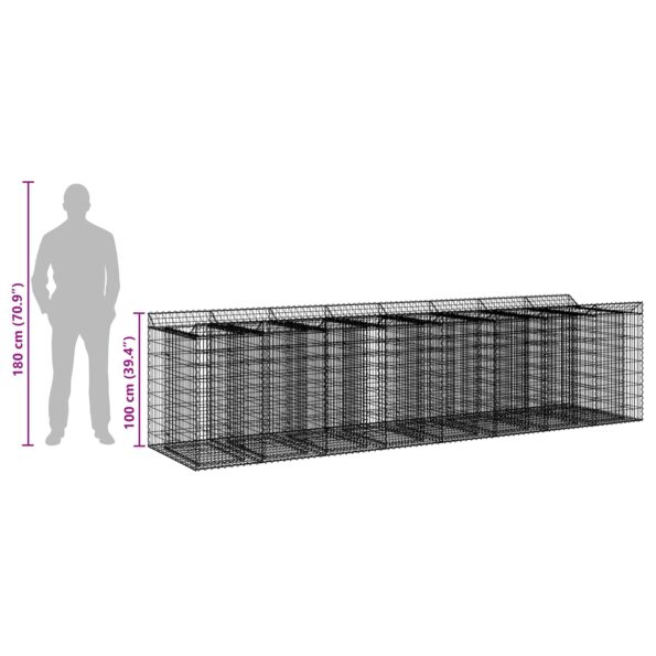 vidaXL Gabiónová vyvýšená posteľ 4 pcs Strieborná – Obrázok 11