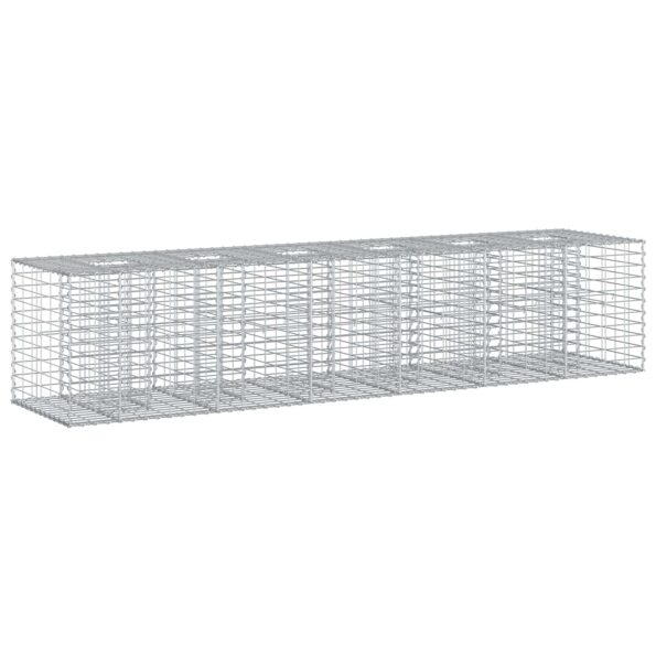 vidaXL Gabiónová vyvýšená posteľ 2 pcs Strieborná 260 x 60 x 55 cm – Obrázok 2