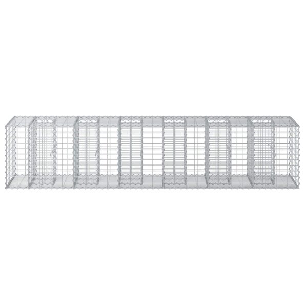 vidaXL Gabiónová vyvýšená posteľ 2 pcs Strieborná 260 x 60 x 55 cm – Obrázok 6