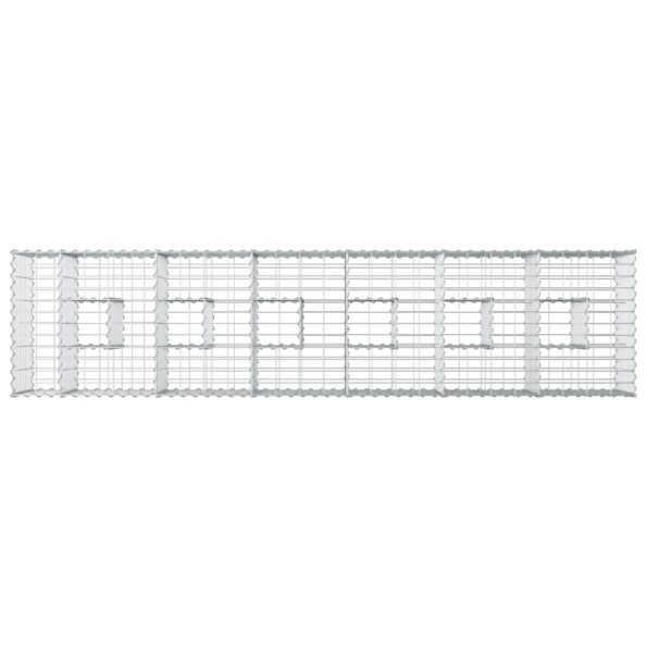 vidaXL Gabiónová vyvýšená posteľ 2 pcs Strieborná 260 x 60 x 55 cm – Obrázok 8