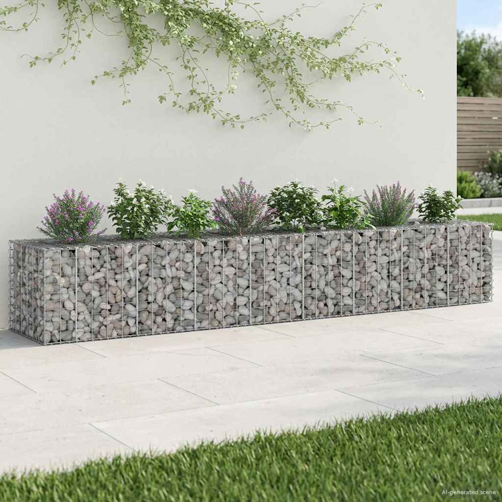 3422230_1.jpg vidaXL Gabiónová vyvýšená posteľ 2 pcs Strieborná 340 x 60 x 55 cm – Obrázok 1