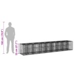 vidaXL Gabiónová vyvýšená posteľ 2 pcs Strieborná 340 x 60 x 55 cm – Obrázok 11