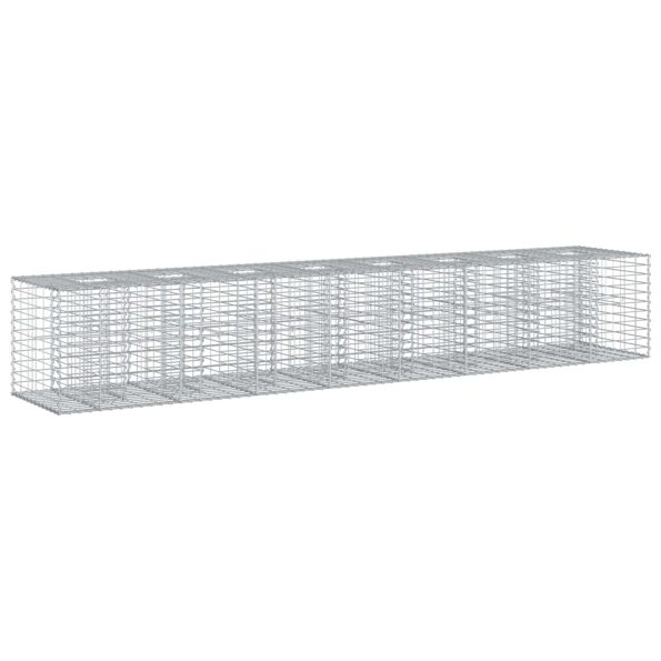 vidaXL Gabiónová vyvýšená posteľ 2 pcs Strieborná 340 x 60 x 55 cm – Obrázok 2