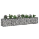 vidaXL Gabiónová vyvýšená posteľ 2 pcs Strieborná 340 x 60 x 55 cm – Obrázok 3