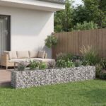 vidaXL Gabiónová vyvýšená posteľ 2 pcs Strieborná 340 x 60 x 55 cm – Obrázok 5