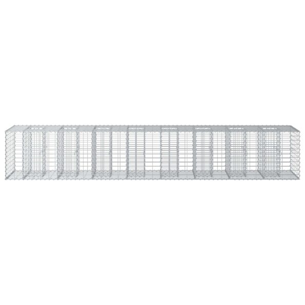 vidaXL Gabiónová vyvýšená posteľ 2 pcs Strieborná 340 x 60 x 55 cm – Obrázok 6