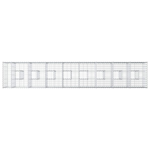 vidaXL Gabiónová vyvýšená posteľ 2 pcs Strieborná 340 x 60 x 55 cm – Obrázok 8