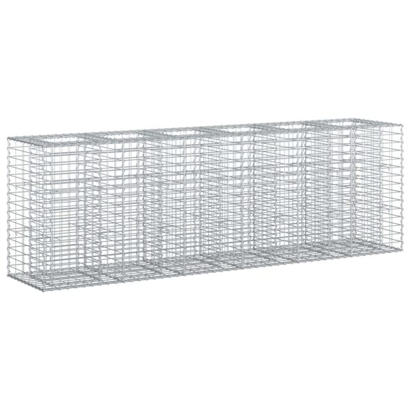 vidaXL Gabiónová vyvýšená posteľ 2 pcs Strieborná 250 x 50 x 80 cm – Obrázok 2