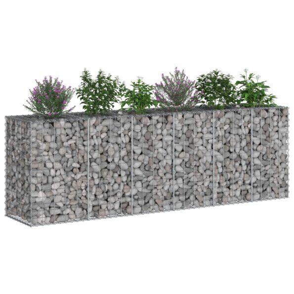 vidaXL Gabiónová vyvýšená posteľ 2 pcs Strieborná 250 x 50 x 80 cm – Obrázok 3