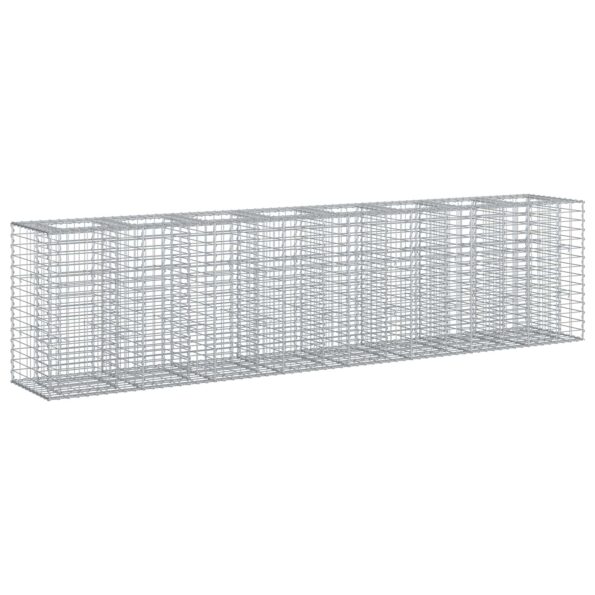 vidaXL Gabiónová vyvýšená posteľ 2 pcs Strieborná 330 x 50 x 80 cm – Obrázok 2
