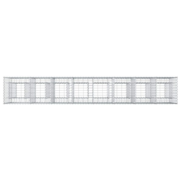 vidaXL Gabiónová vyvýšená posteľ 2 pcs Strieborná 330 x 50 x 80 cm – Obrázok 8