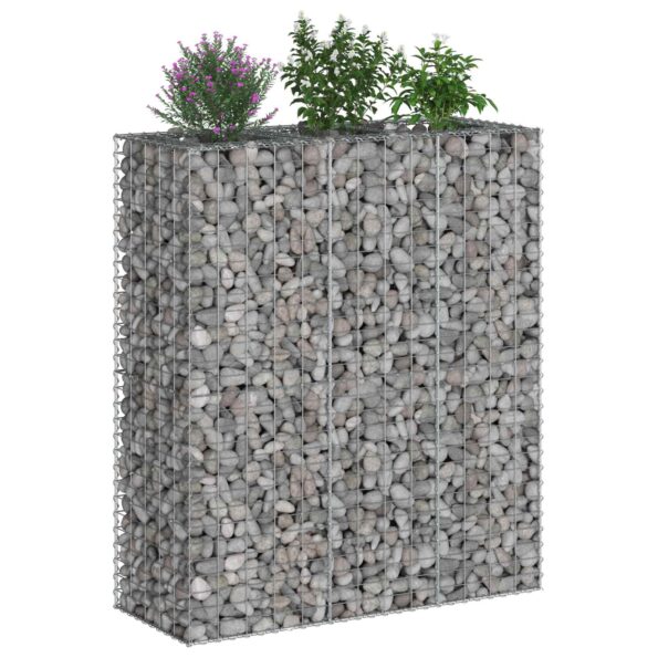 vidaXL Gabiónová vyvýšená posteľ 2 pcs Strieborná 130 x 50 x 150 cm – Obrázok 3