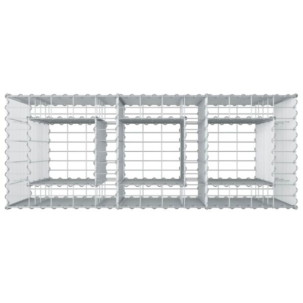 vidaXL Gabiónová vyvýšená posteľ 2 pcs Strieborná 130 x 50 x 150 cm – Obrázok 8
