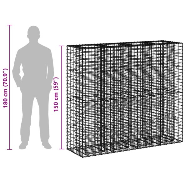 vidaXL Gabiónová vyvýšená posteľ 2 pcs Strieborná 170 x 50 x 150 cm – Obrázok 11