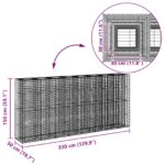 vidaXL Gabiónová vyvýšená posteľ 4 pcs Strieborná 330 x 50 x 150 cm – Obrázok 10