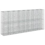 vidaXL Gabiónová vyvýšená posteľ 4 pcs Strieborná 330 x 50 x 150 cm – Obrázok 2