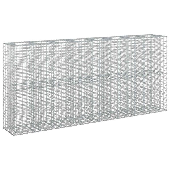vidaXL Gabiónová vyvýšená posteľ 4 pcs Strieborná 330 x 50 x 150 cm – Obrázok 2