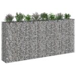 vidaXL Gabiónová vyvýšená posteľ 4 pcs Strieborná 330 x 50 x 150 cm – Obrázok 3