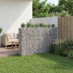 vidaXL Gabiónová vyvýšená posteľ 4 pcs Strieborná 330 x 50 x 150 cm – Obrázok 5
