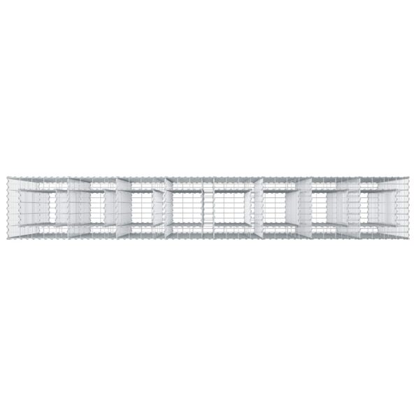 vidaXL Gabiónová vyvýšená posteľ 4 pcs Strieborná 330 x 50 x 150 cm – Obrázok 8