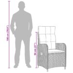 vidaXL Záhradná jedálenská súprava 3 pcs polyratan – Obrázok 10
