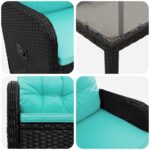 vidaXL Záhradná jedálenská súprava 3 pcs polyratan – Obrázok 5