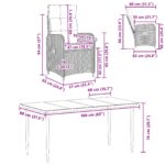 vidaXL Súprava stolíkov k pohovke s vankúšom s vankúšom 5 pcs – Obrázok 9