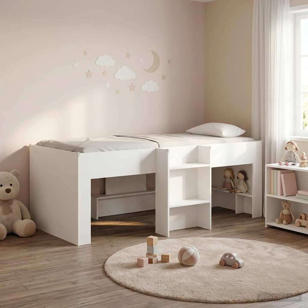 3422547_1.jpg vidaXL Rám postele pre deti na vysokej posteli 2 pcs Biela 80 x 200 cm – Obrázok 1