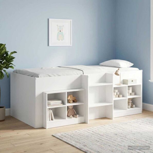 vidaXL Rám postele pre deti na vysokej posteli 2 pcs Biela 80 x 200 cm – Obrázok 3