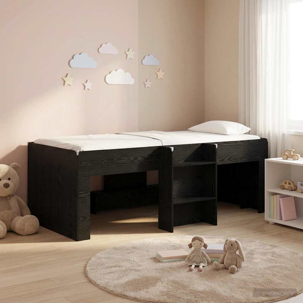 3422548_1.jpg vidaXL Rám postele pre deti na vysokej posteli 2 pcs Čierny dub – Obrázok 1