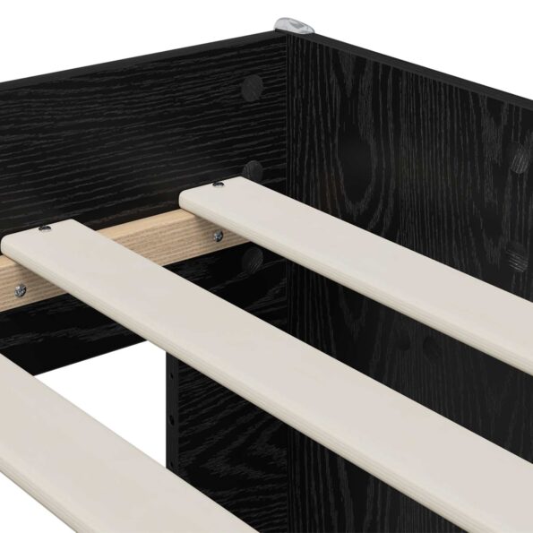 vidaXL Rám postele pre deti na vysokej posteli 2 pcs Čierny dub – Obrázok 7