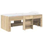 vidaXL Rám postele pre deti na vysokej posteli 2 pcs Sonoma – Obrázok 2